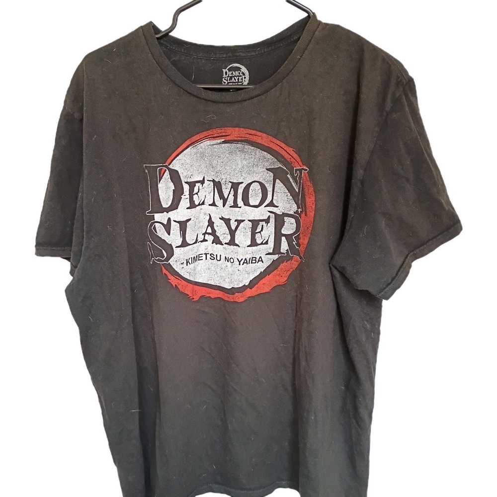 Demon Slayer Kimetsu no Yaiba Graphic T-Shirt Mens XL Black Cotton Anime Tee